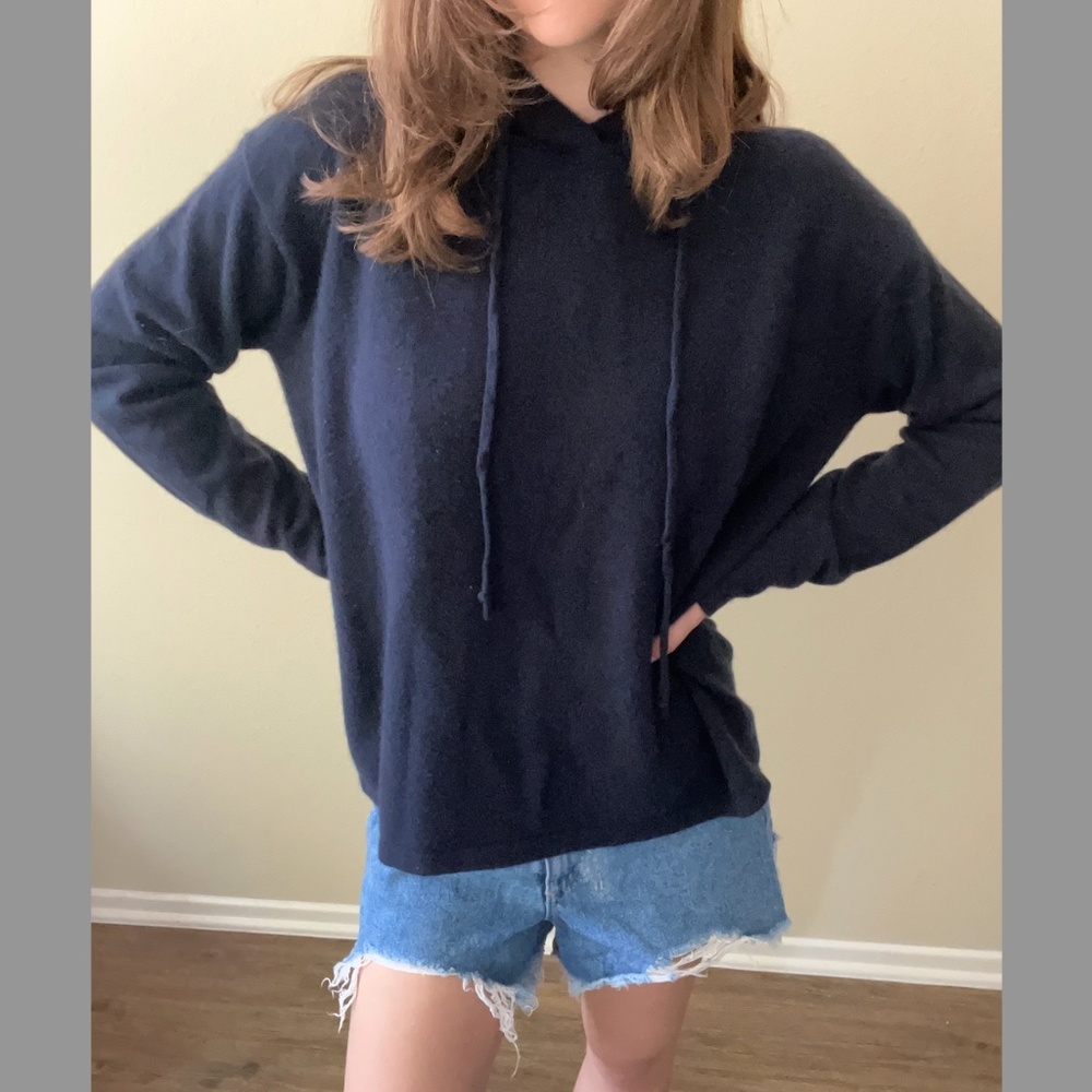 Brand New *Cashmere* Navy Blue Hoodie
